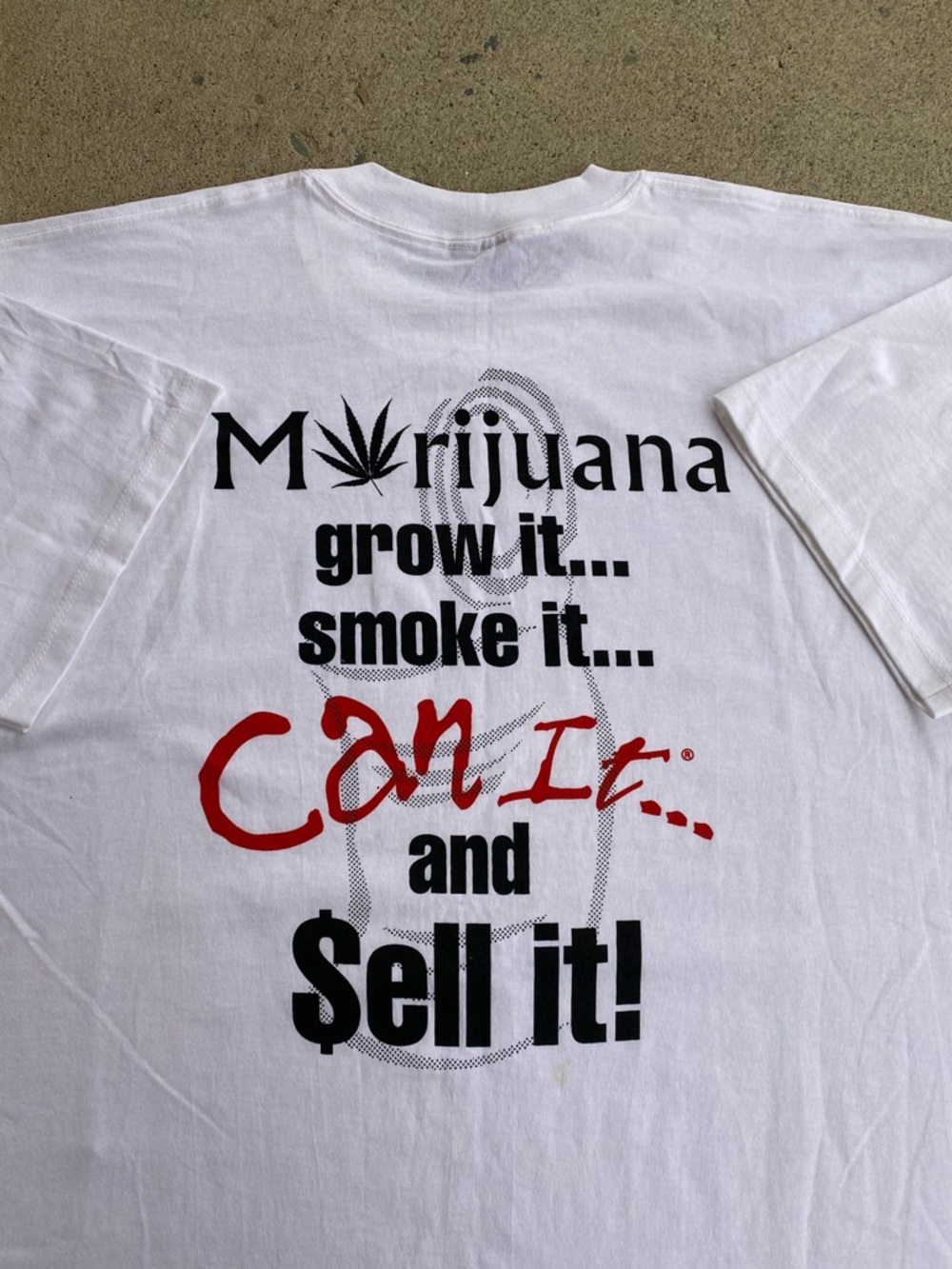 90s Vintage White Weed Comedy Tee Shirt